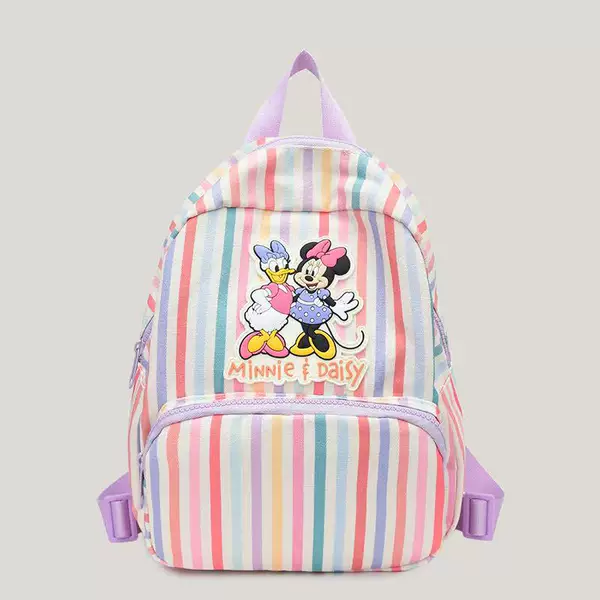 Cross-Border 2026 Autumn New Product Rainbow Striped Cartoon 3D Rubber Patch Children's Cute School Bag Children's Backpack
