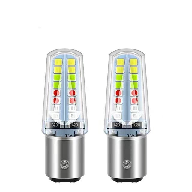 Авто/мото LED стоп-сигнал с миганием 1157 2835 32SMD RGB текущее цветное заднее освещение