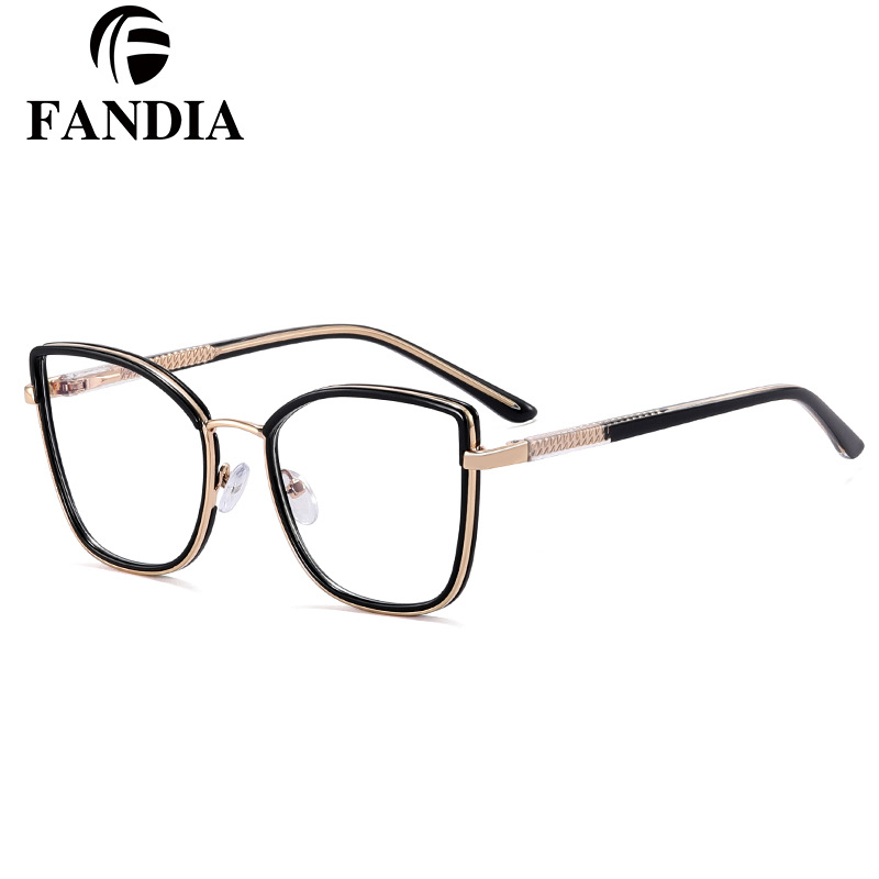 82182 nuevas gafas de moda damas sin bordes anti-luz azul pueden equiparse con gafas de fábrica de miopía stock