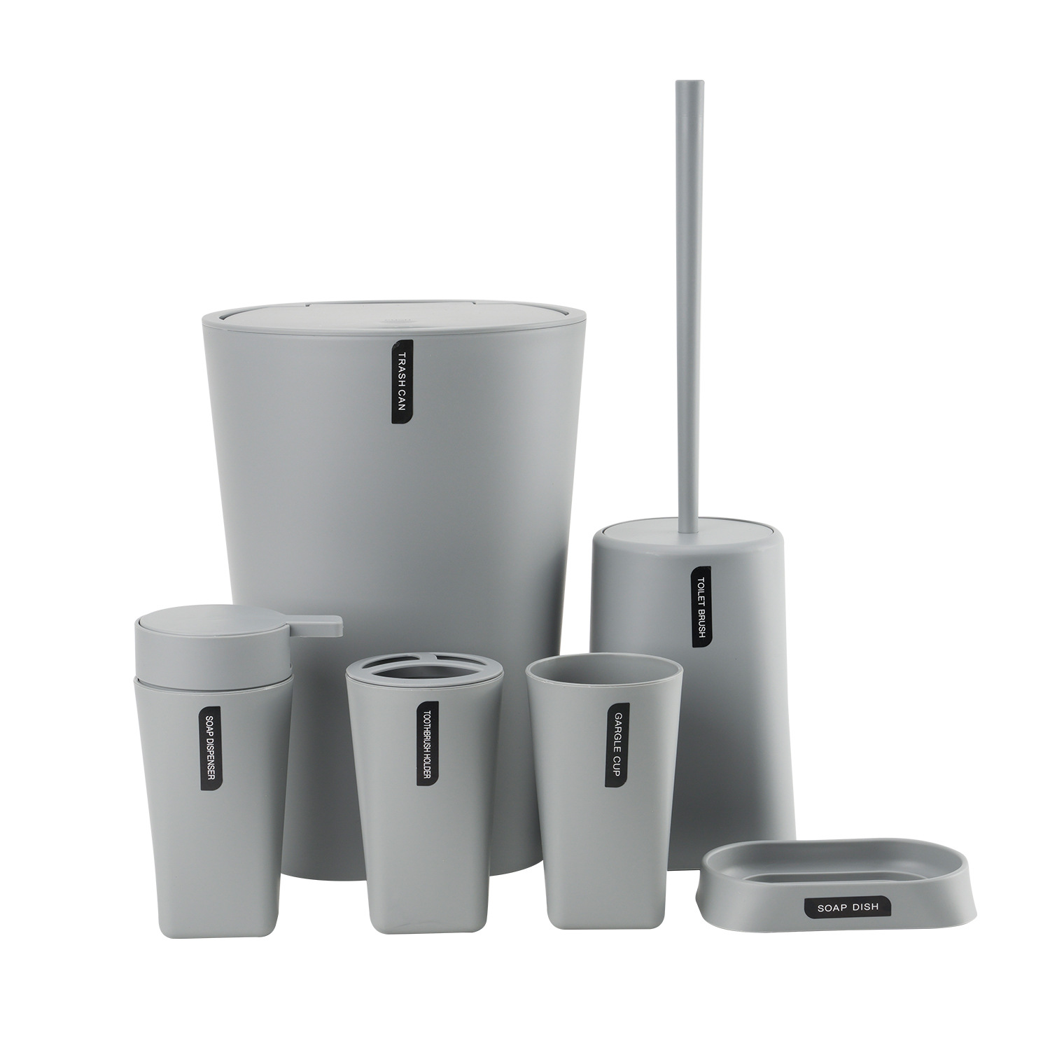 artículos de baño con cubierta set de seis piezas enjuague bucal local redondo cepillo de dientes caja de jabón de almacenamiento set de lavado de baño