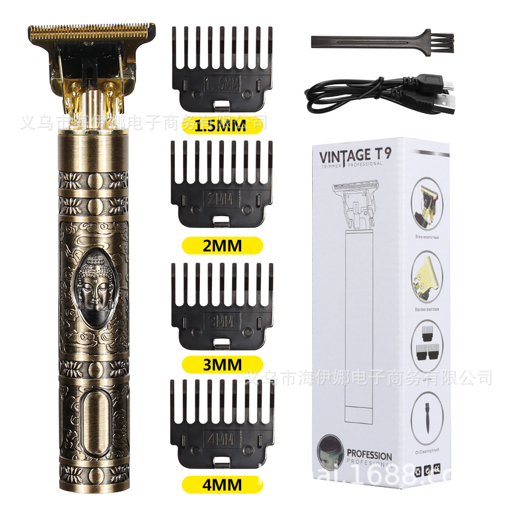 Exclusivo transfronterizo para hiena carga USB aceite pelo Clipper pirata eléctrico pelo Clipper pelo estilista talla metal pelo Clipper