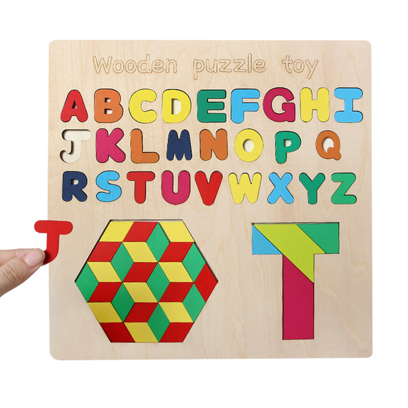 Juegos clásicos de madera Tetris Puzzle Bloques de construcción creativos Puzzle cognitivo Juguetes de madera