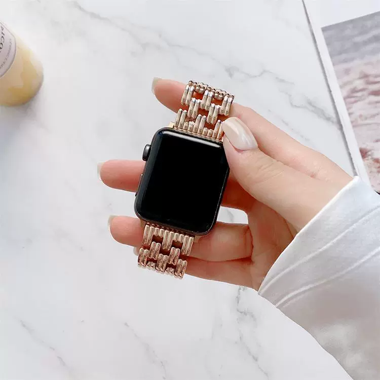 Подходит для браслета Apple iWatch SE с двойной цепочкой счастья и пятью бусинами, металлического ремешка S10, ремешка iwatch