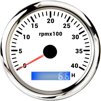 with 7-color backlight, automobile instrument - 4000rpm-silver-edge-white-base