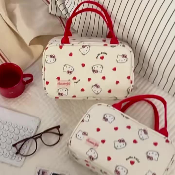 HelloKitty化妆包旅行印花洗漱包便携式分区大容量极简静奢收纳包|undefined