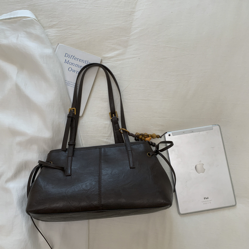 Bolsa baguette vintage para mulher bolsa de ombro simples_voghion.com