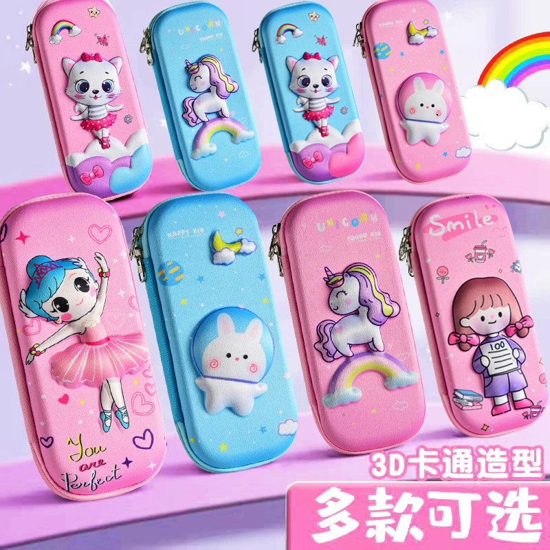 Three dimensional cartoon children's capacious pencil case for elementary school students, wholesale, fall protection
