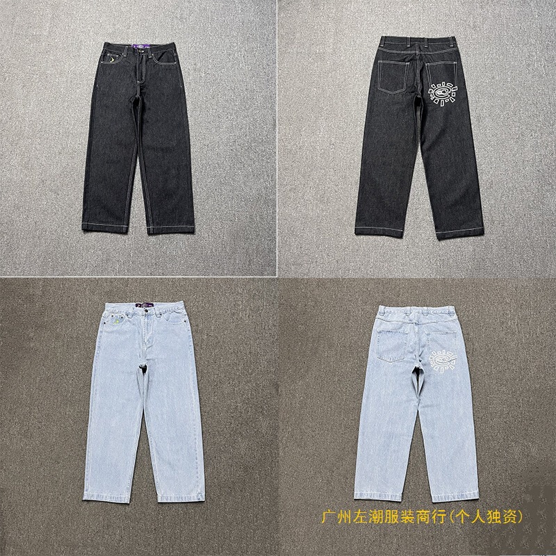 Cross-Border Trendy Brand Alwaydowhatyoushoulddo Classic Washed Denim Pants European and American Casual Versatile Pants