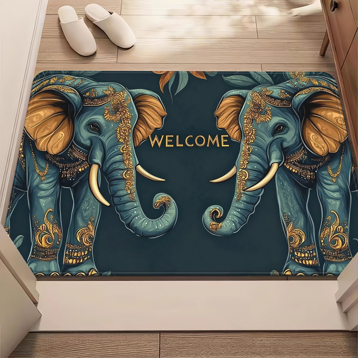 Cross-border best-selling American retro elephant diatomite bathroom absorbent floor mat, non-slip quick-dry mat for bathroom, available for dropshipping
