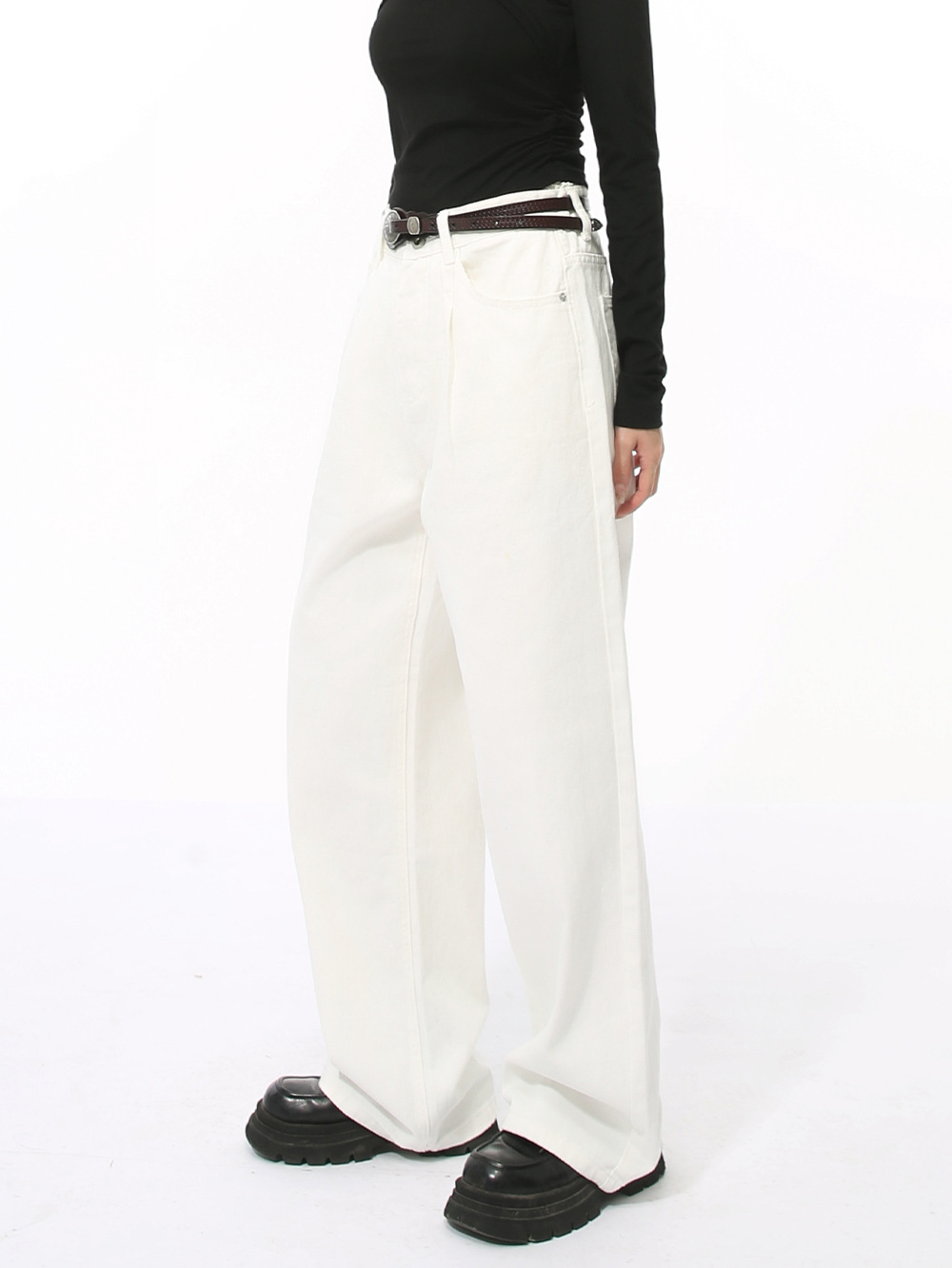 MTLCLOTHES Hombres| Nuevos productos de otoño coreanos básicos minimalistas de color sólido con jeans casuales sueltos