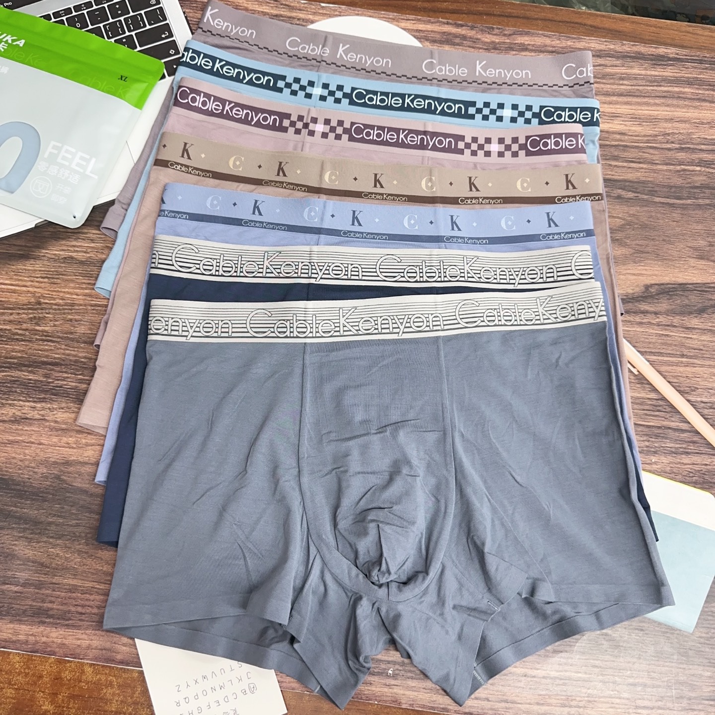 CK5870 seamless men's boxer briefs, 80-count modal, 10A antibacterial crotch, branded men's underwear wholesale