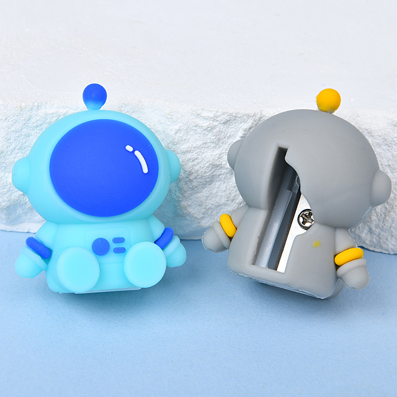 Cosmonautas creativos lindos dibujos animados estudiantes cuchillo de lápiz afilador lápiz estudiantes primarios y secundarios papelería premios al por mayor