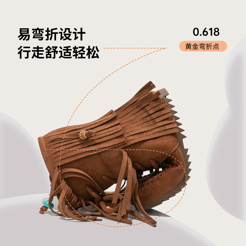 女童靴子儿童流苏马丁靴2025新款秋冬季女孩大童中筒复古软底皮靴|undefined