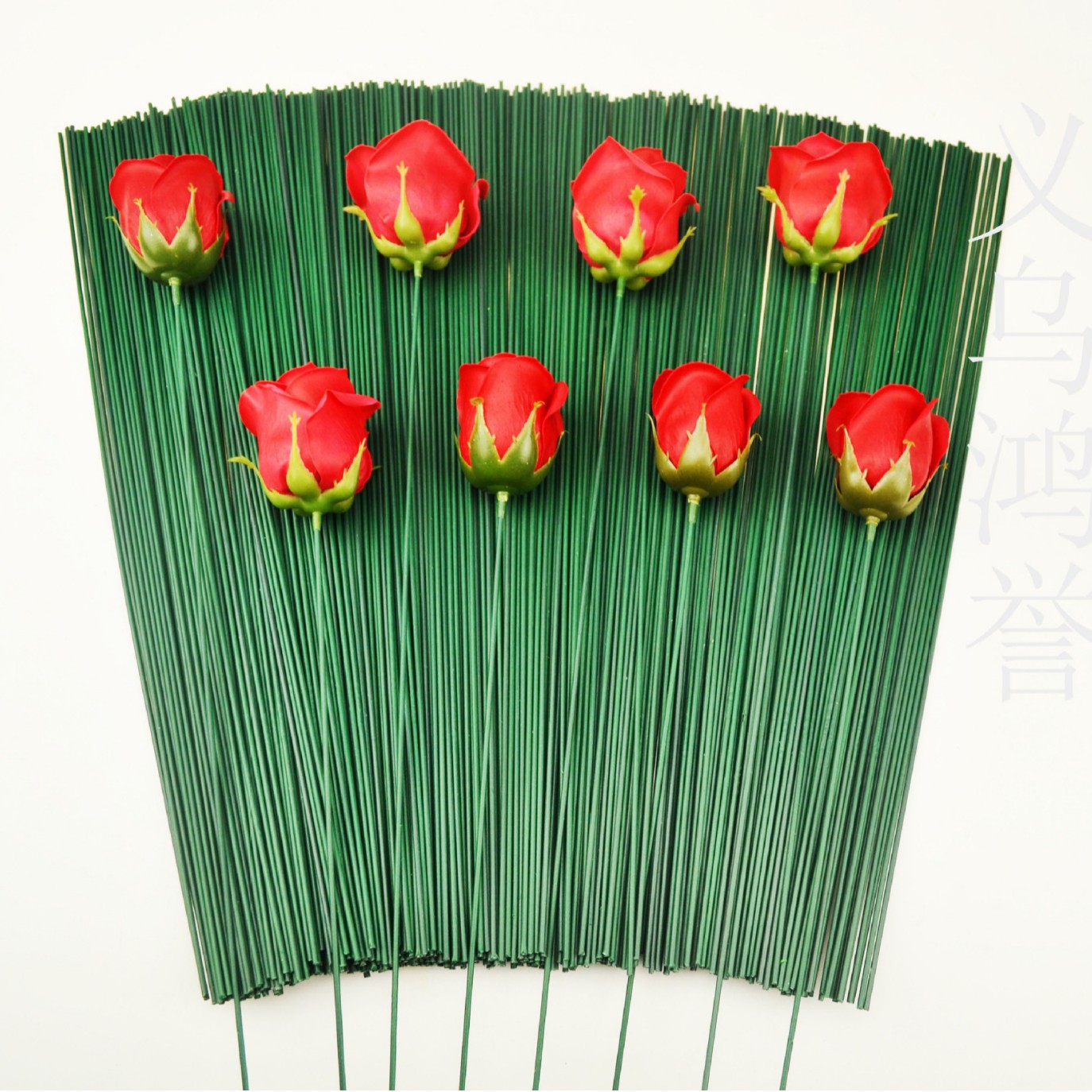 多长度可选绿色材料DIY假花杆2号铁花杆胶包铁丝毛线手工花艺材料
