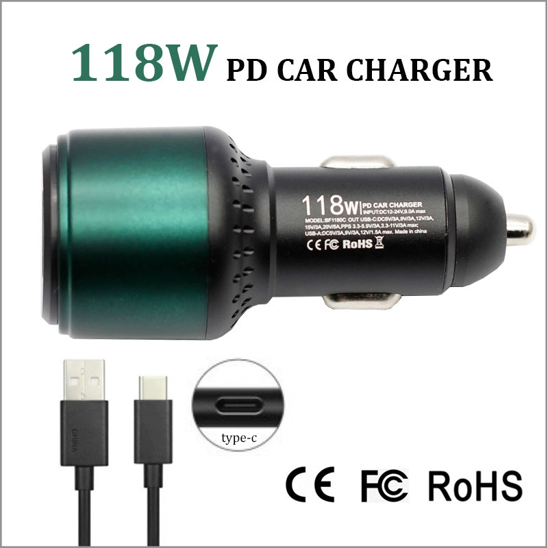 ONEGOL 120W автомобильное зарядное PD QC3.0 быстрая зарядка TYPE-C, зарядка для телефона и ноутбука