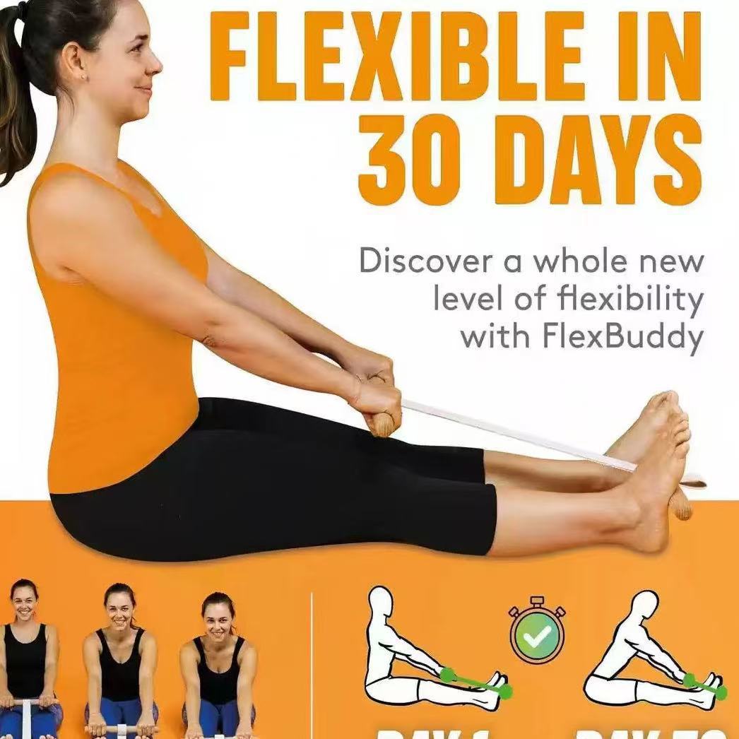 Cross-Border Resistance Band with Wooden Handle, Portable Equipment, Yoga Supplies, Fitness Tensioner, Gymnastics Stretching Equipment