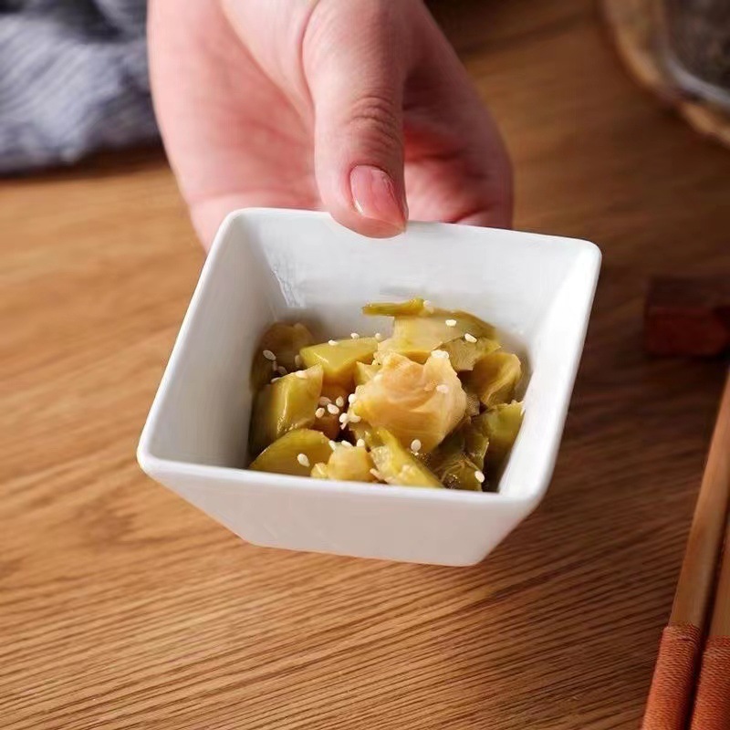 Nordic-style seasoning plate ceramic tableware sauce plate condiment plate vinegar plate household hot pot side pot dipping square plate