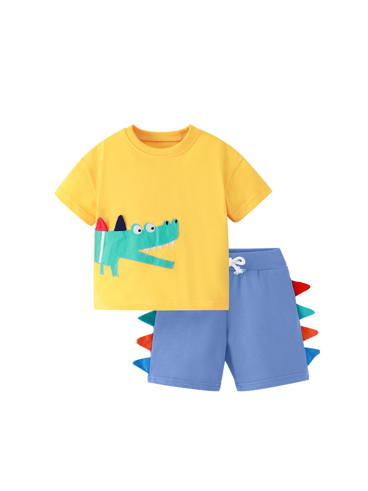 Malwee niños traje de verano nuevos europeos y americanos casual cuello redondo manga corta cintura elástica pantalones ropa para image 6