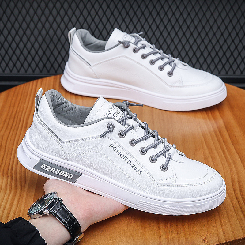 2024 Four Seasons New Fashion Casual Men's Shoes Korean Version Versatile Trendy Student Sports and Casual White Shoes