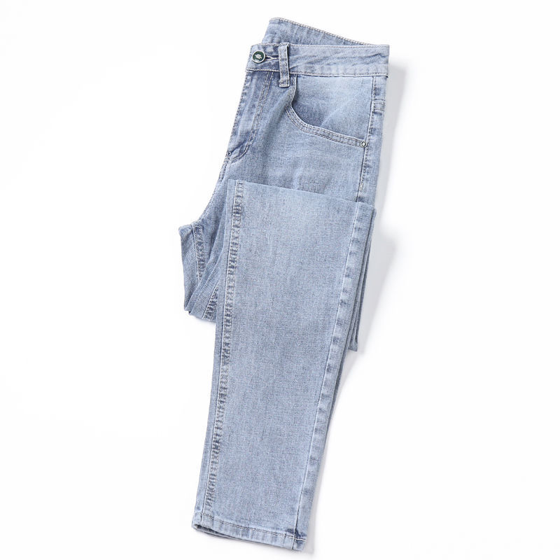 Jeans strappati da uomo, taglio slim, adatti a piedi piccoli ed elasticizzati, stile coreano, alla moda._voghion.com