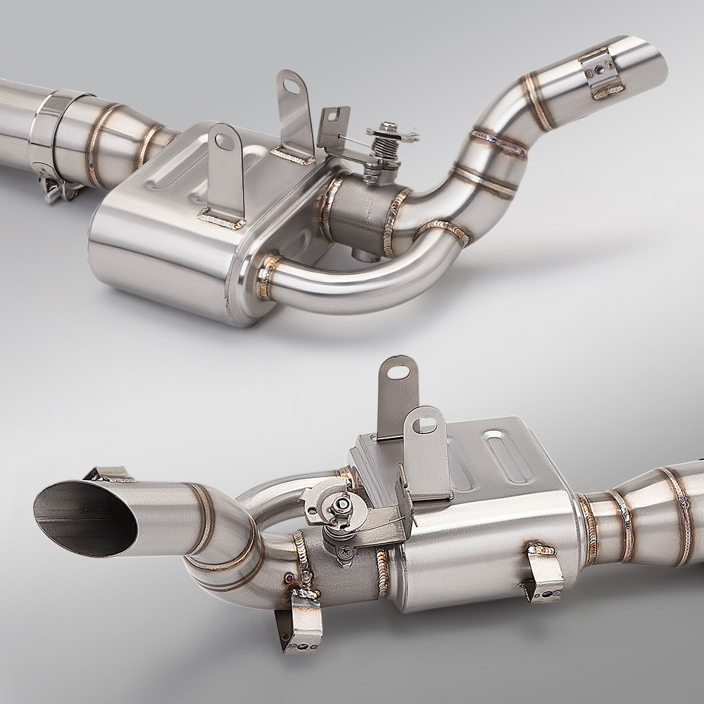 Suitable for Motorcycle Qianjiang Sai 421 Stainless Steel Dual-Channel Valve Back-Pressure Box Front Exhaust Pipe Non-Destructive Installation