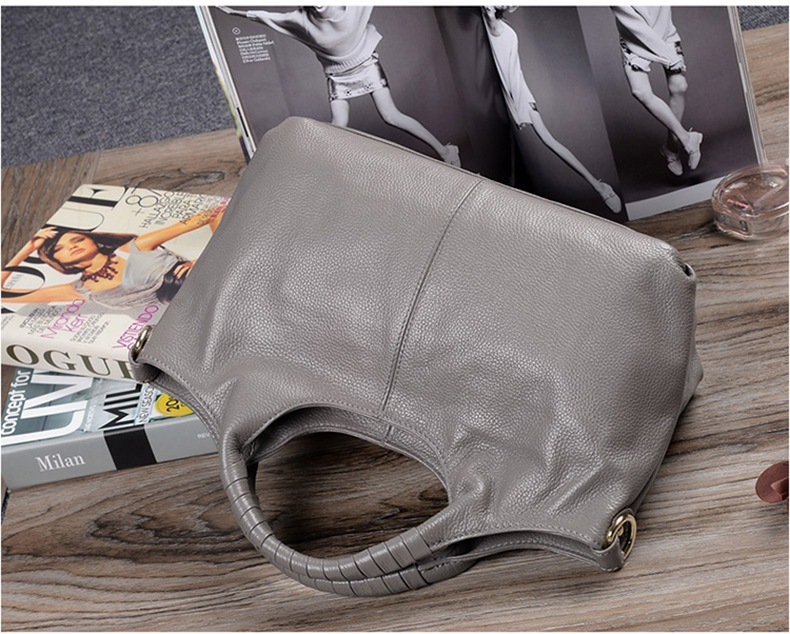 Túi tote nữ cỡ lớn đeo vai cầm tay thời trang — Xám nhạt chi tiết 20