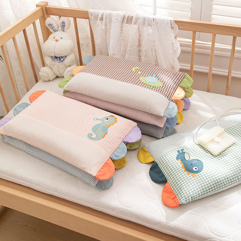 厂家批发全棉水洗棉枕头0-2-6-12岁以上宝宝幼儿园小学生午睡枕头