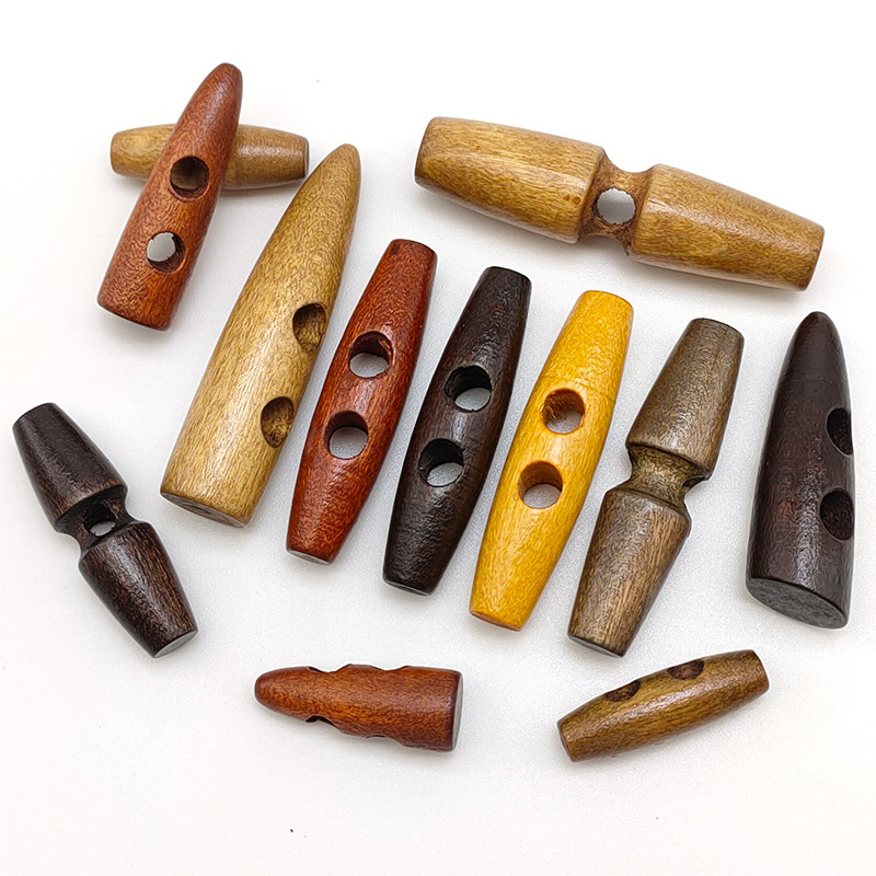 Wooden Olive Buckle Snow Boots Shoes Hat Coat Coat Coat Wooden Buttons Decorative Two-Hole Pointed Button