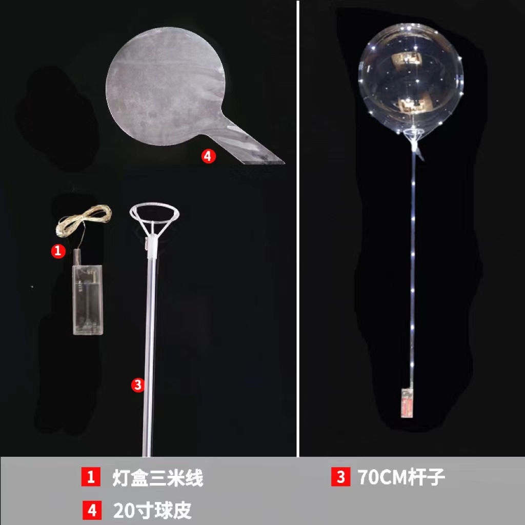 Bobo Ball Red Balloon Club Globo luminoso Globo transparente Juguetes para niños luminosos Accesorios de decoración de bodas al por mayor