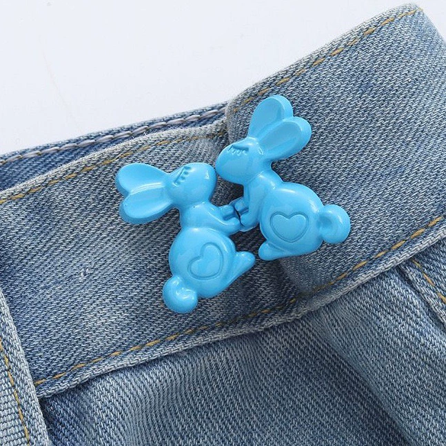 Nail-Free Removable Waist Buckle Pair, Flat-Bottom Seamless Buttons for Pants & Skirts, Assorted Designs