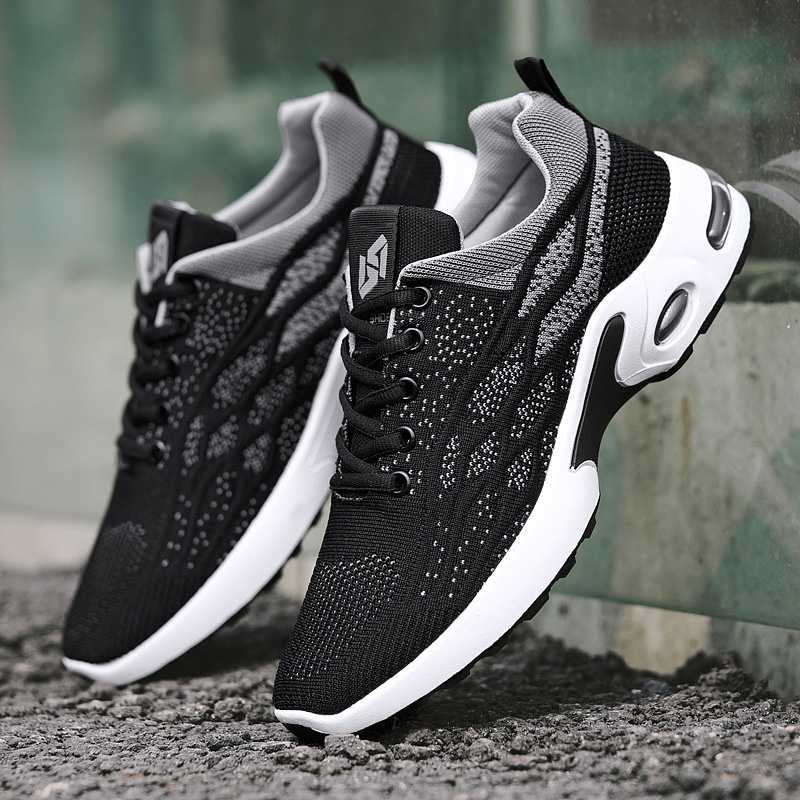 Zapatos para hombres nuevos zapatos de comercio exterior transfronterizos para hombres zapatos para correr con cordones transpirables tendencia coreana zapatos deportivos casuales con colchón de aire para hombres