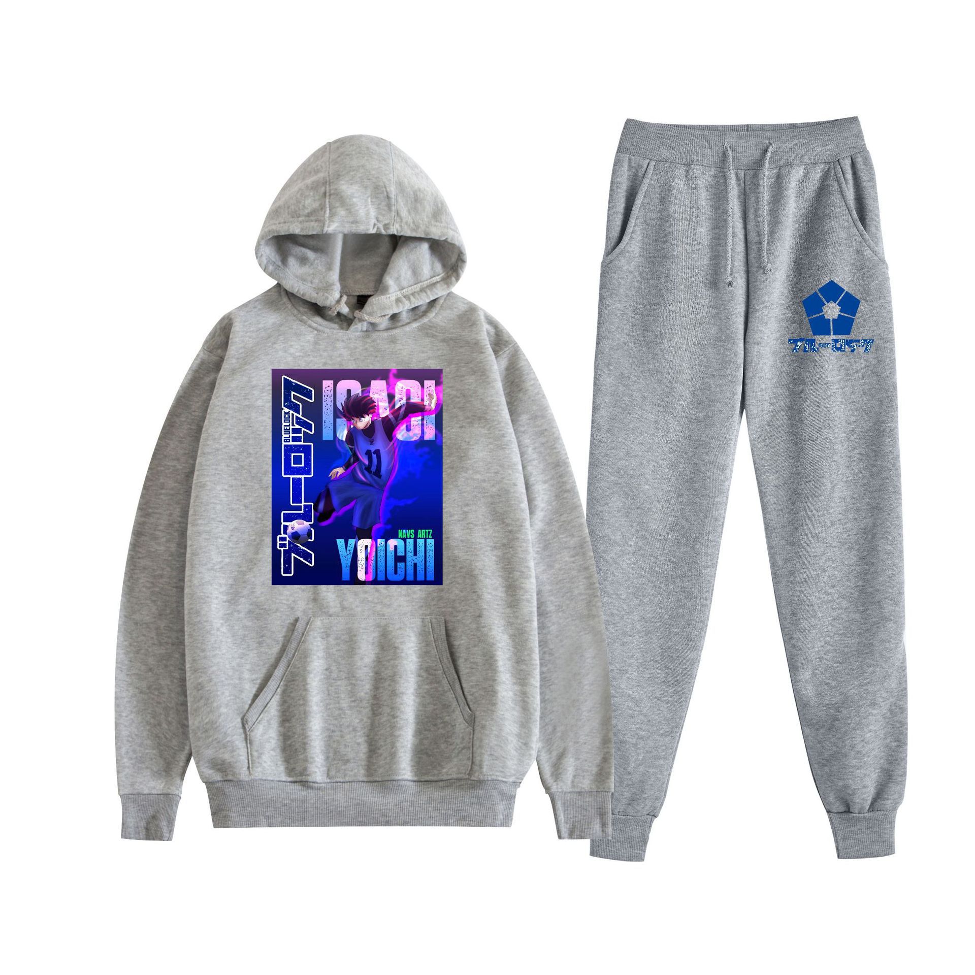 Europa y América Otoño Invierno BLUE LOCK Blue Prison Hombres y mujeres Deportes de ocio más suéter con capucha de terciopelo al por mayor