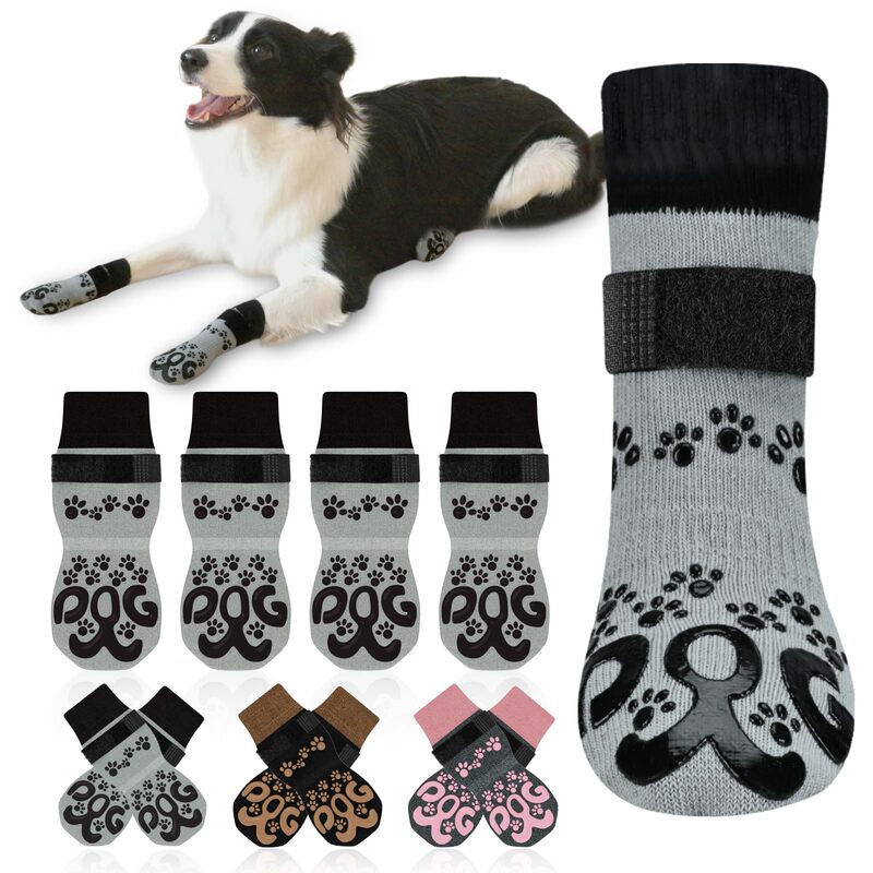 Cross-Border Pet Socks, Non-Slip Dog Socks, Velcro to Prevent Licking, Protect Paws, Outdoor Dog Socks, Customized