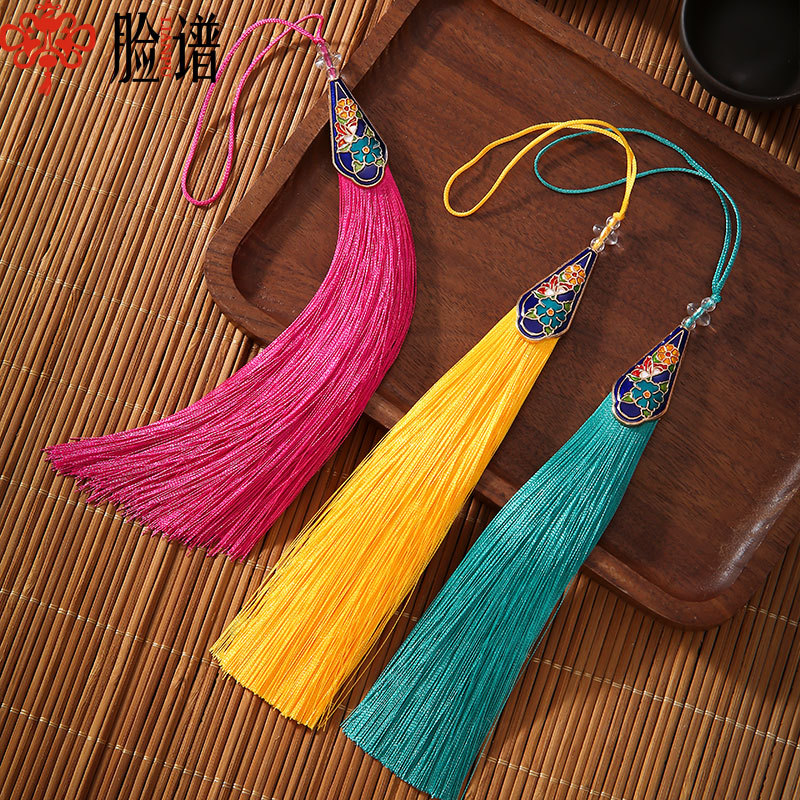 16cm enamel tassel tassels cheongsam Hanfu ancient style pressed lapel pendant red accessories guqin musical instrument long hanging tassels