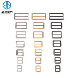 箱包五金配件压铸圆线日字扣 浅金色锌合金箱包辅料肩带调节扣