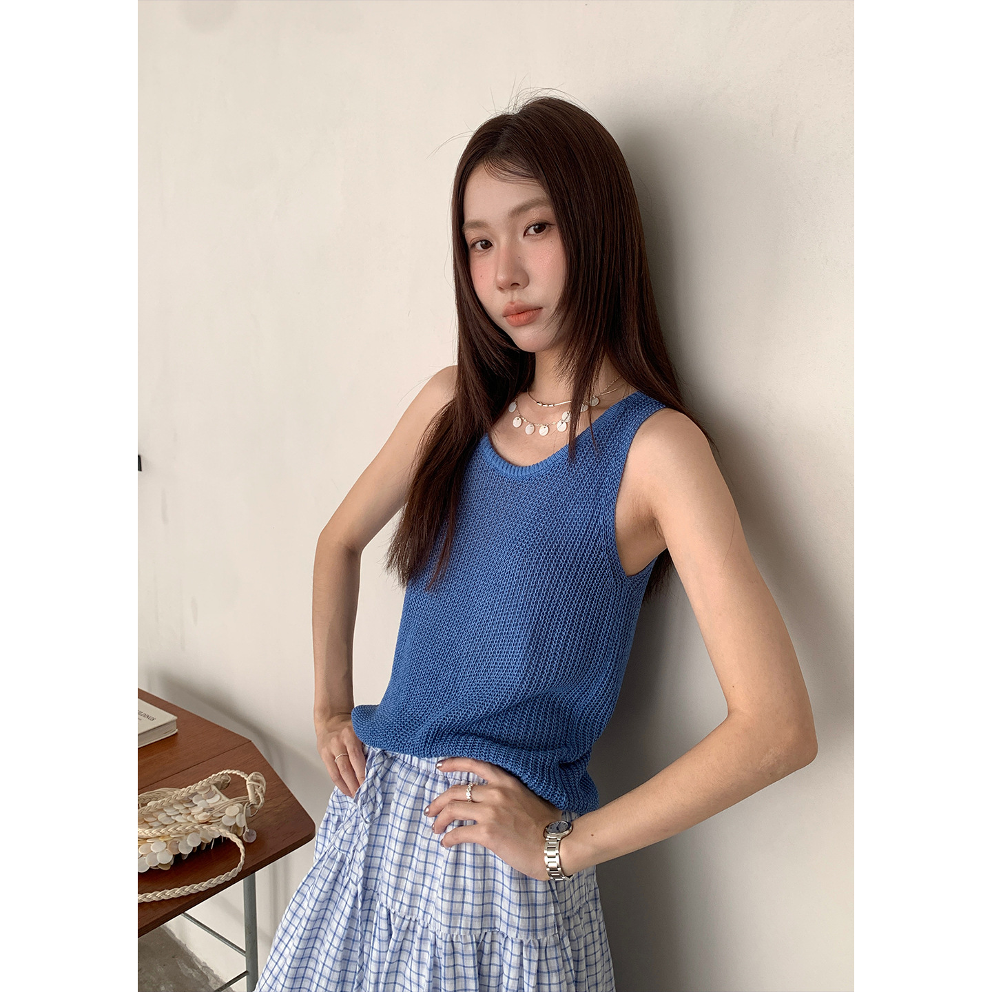 Ye0140 Women's Summer Vest with a Casual and Relaxed Texture, Versatile and Slimming Korean Style