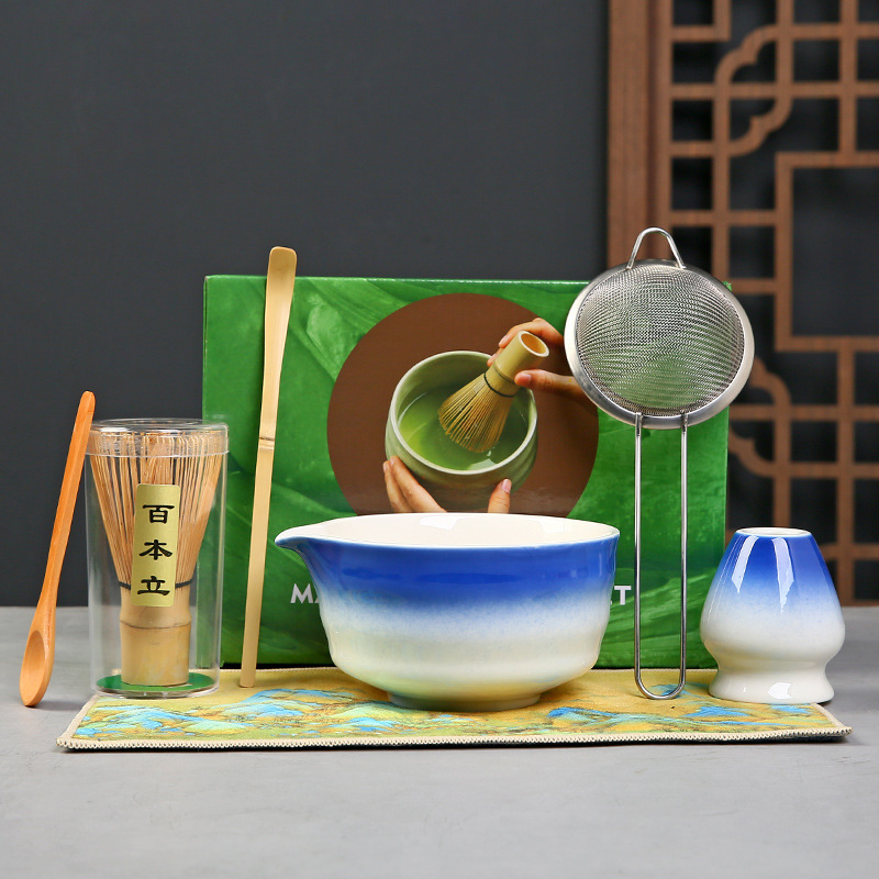 抹茶茶碗日本式抹茶宋代点茶道具陶磁器茶碗カップミキサー抹茶ブラシ茶コップセット|undefined