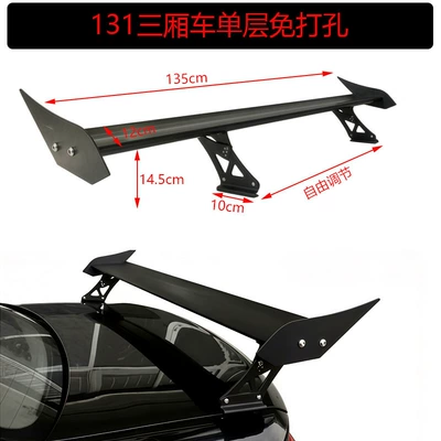 Alloy Clip-On Modified Spoiler – Fixed wind wing - jg-131-sedan-single-layer-punch-free-matte-black