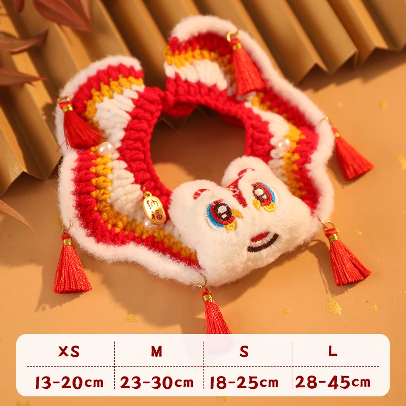 Ropa de gato Año Nuevo collar otoño invierno gatito Año Nuevo accesorios para perros bufandas para mascotas perros collar