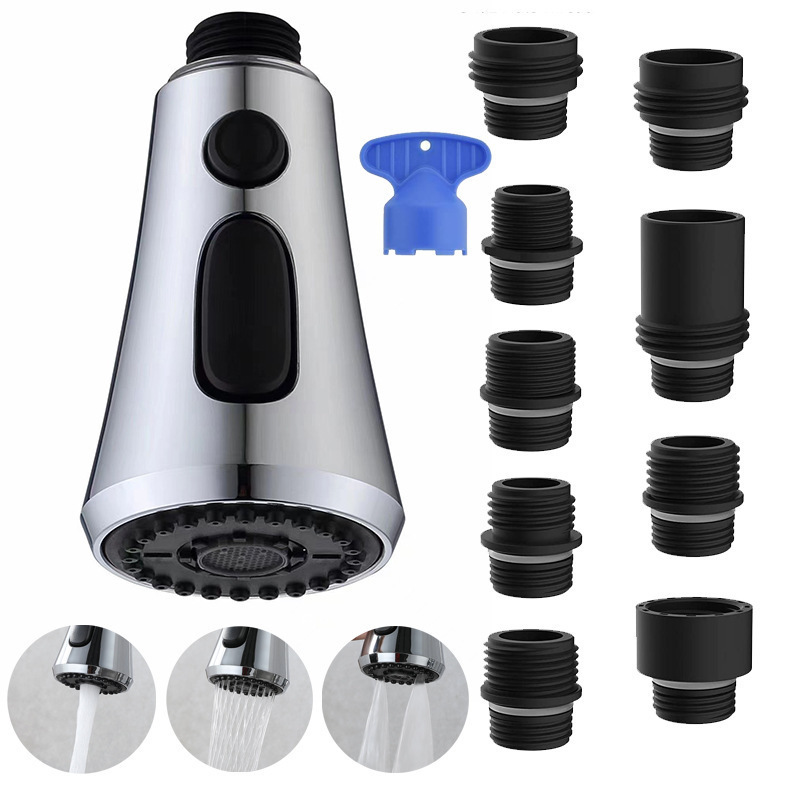 European and American accessories: pull-out faucet nozzle replacement head, cold and hot dual-purpose kitchen sink, expandable and versatile details Picture