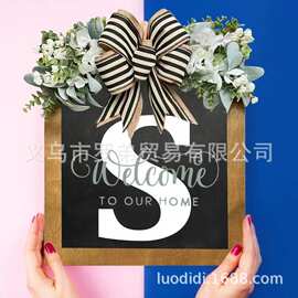 跨境新品26英文字母个性化前门装饰门挂牌布置道具木质工艺品挂件