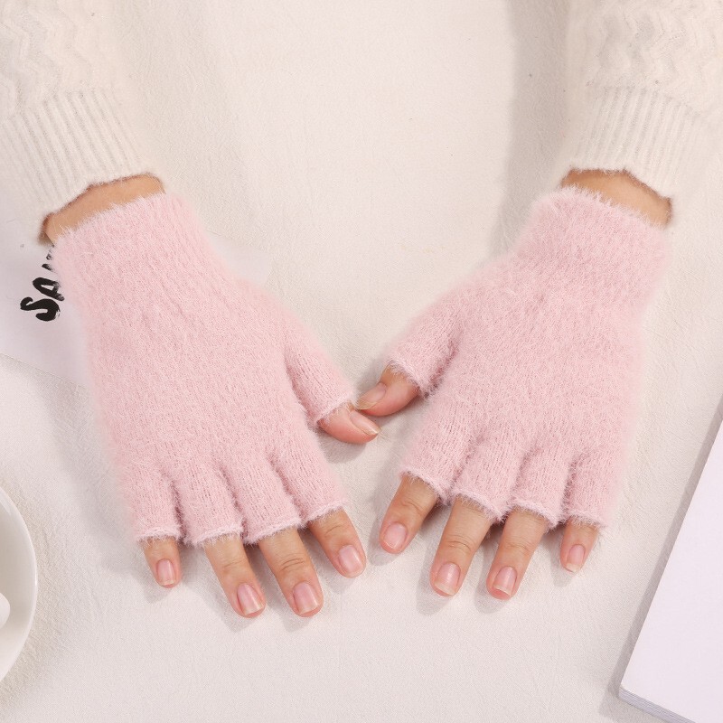 ぬいぐるみ手袋冬手袋暖かい学生指なしフリップ手袋屋外手袋肥厚クロスボーダーインターネット有名人ホットスタイル|undefined