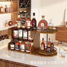 木质酒瓶收纳架葡萄酒瓶洋酒瓶展示架厨房调料架咖啡糖浆储物架