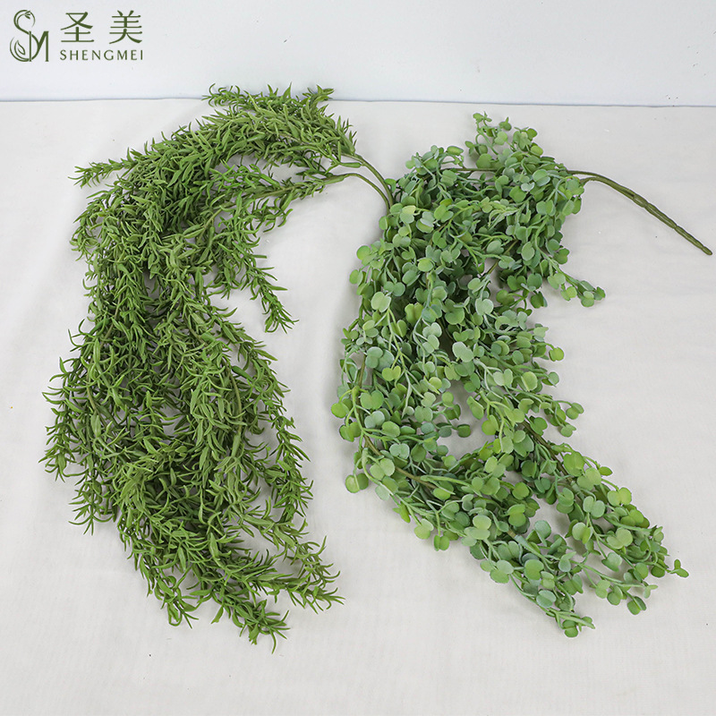 模擬植物、偽の緑の植物、籐の蔓、鉢植えの家庭用装飾、壁掛けバスケット、壁掛け籐プラスチック|undefined