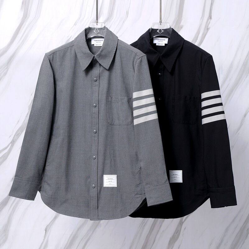 Tb Jacket Australian Wool Four-Stripe Lapel Casual Versatile Top Unisex Long-Sleeve Shirt Jacket