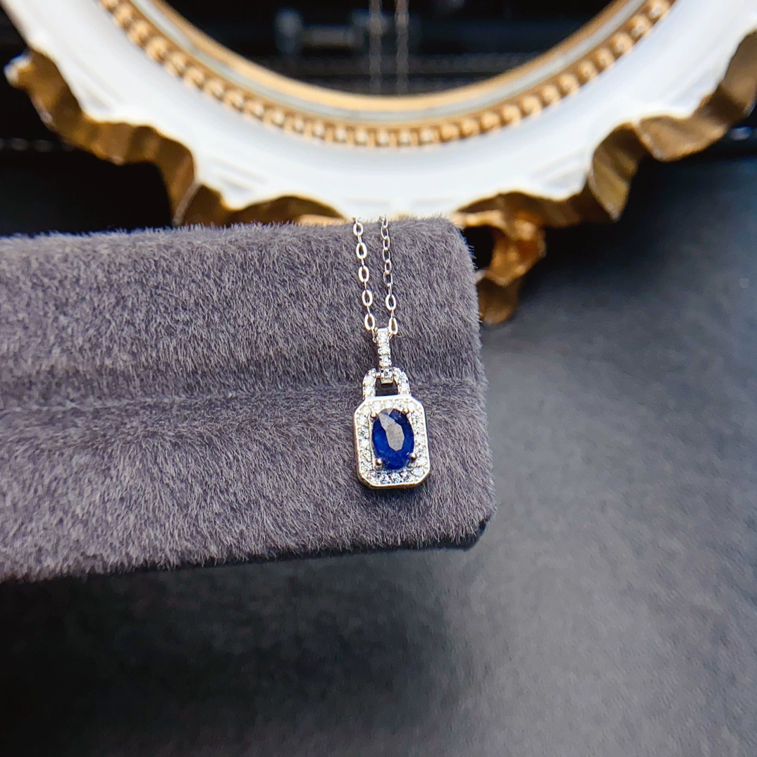 Заводская оптовая продажа взрывного натурального сапфира подвеска S925 серебро инкрустированный основной камень 4*6 горячие продажи в Европе и Америке