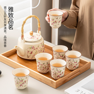 ✅ 2025 New Style Teapot Complete Set of Kung Fu Tea Set Household Ceramic Modern Simple Large Teapot Tea Cup Tea