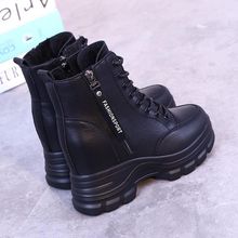 品牌特价真皮短筒内增高马丁靴女秋冬新款百搭厚底加绒网红短靴男