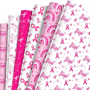 Wz155 Pink Ribbon Festival Gift Decorative Paper Cartoon Gift Box Paper Pink Ribbon Decorative Outer Wrapping Paper