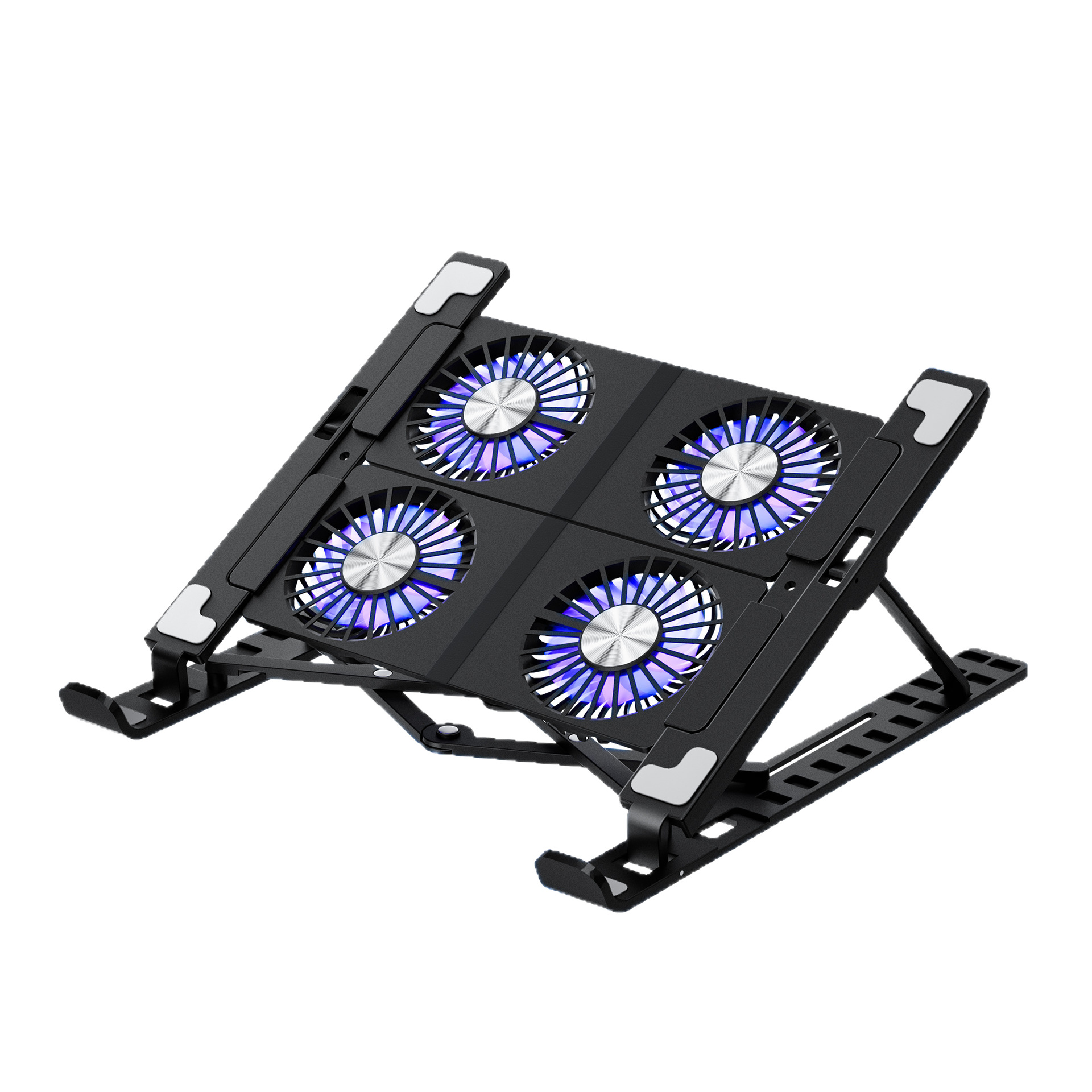 Soporte Disipador de Calor para Laptop de 4 Ventiladores, Plástico, Plegable, Enfriamiento por Aire